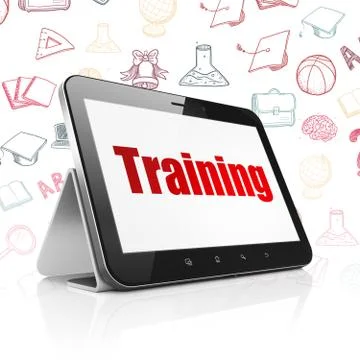 Education concept: Tablet Computer with Training on display Stock Illustration