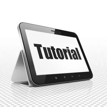 Education concept: Tablet Computer with Tutorial on display 스톡 일러스트