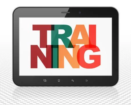 Education concept: Tablet Pc Computer with Training on  display Stock Illustration