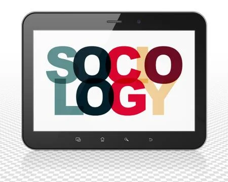 Education concept: Tablet Pc Computer with Sociology on  display 스톡 일러스트