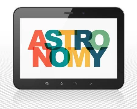 Education concept: Tablet Pc Computer with Astronomy on  display Stock Illustration