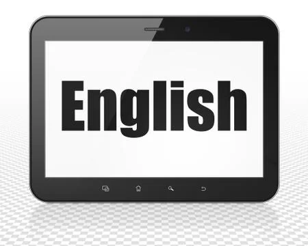 Education concept: Tablet Pc Computer with English on display Stock Illustration