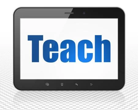 Education concept: Tablet Pc Computer with Teach on display 스톡 일러스트