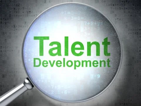 Education concept: Talent Development with optical glass Stock Illustration