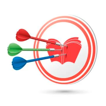 Education concept target with darts hitting on it Stock Illustration