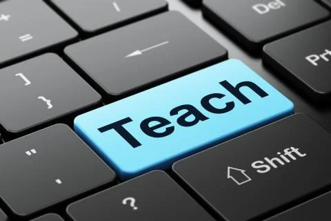 Education concept: Teach on computer keyboard background 스톡 일러스트