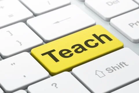 Education concept: Teach on computer keyboard background 스톡 일러스트