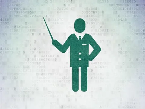 Education concept: Teacher on Digital Data Paper background Stock Illustration