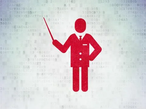Education concept: Teacher on Digital Data Paper background Stock Illustration