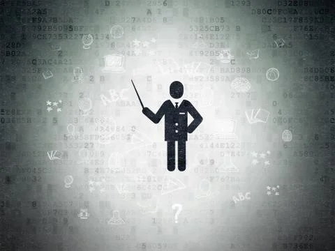 Education concept: Teacher on Digital Data Paper background 스톡 일러스트