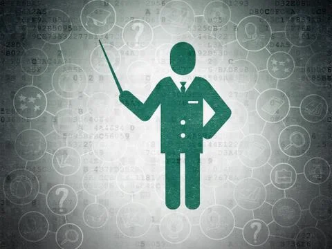 Education concept: Teacher on Digital Data Paper background Stock Illustration