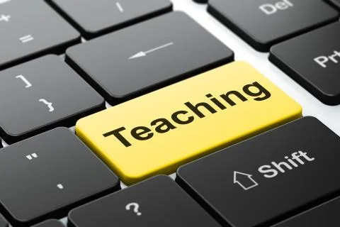 Education concept: Teaching on computer keyboard background 스톡 일러스트
