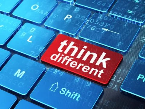 Education concept: Think Different on computer keyboard backgrou イラスト素材