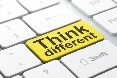 Education concept: Think Different on computer keyboard background 스톡 일러스트