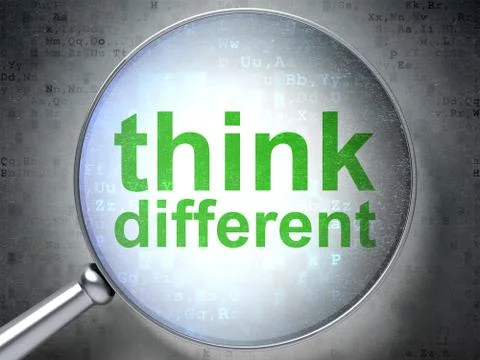 Education concept: Think Different with optical glass Stockillustratie