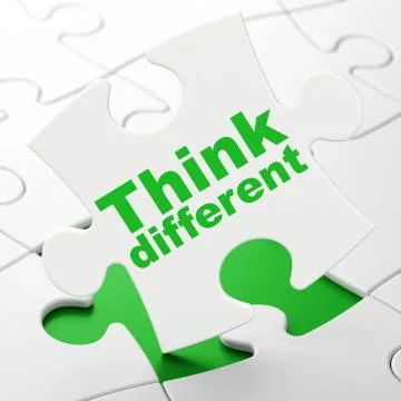 Education concept: Think Different on puzzle background Stock Illustration