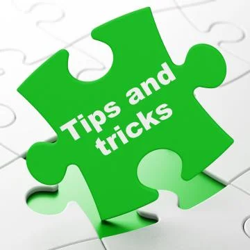 Education concept: Tips And Tricks on puzzle background 스톡 일러스트