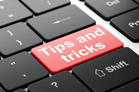 Education concept: Tips And Tricks on computer keyboard background Stockillustratie