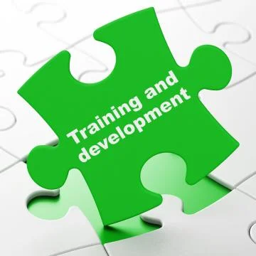 Education concept: Training and Development on puzzle background Illustration