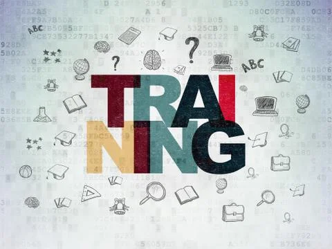 Education concept: Training on Digital Data Paper background Illustrazione stock