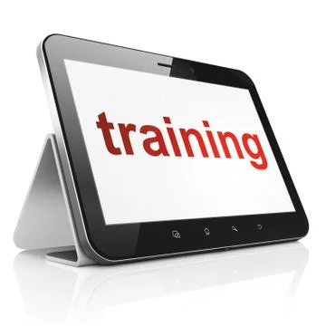 Education concept: Training on tablet pc computer Stock Illustration