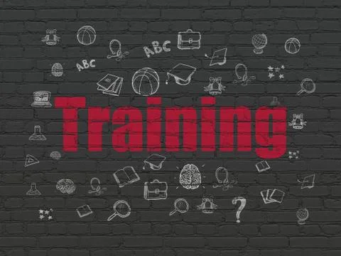Education concept: Training on wall background Stock-Illustration