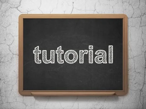 Education concept: Tutorial on chalkboard background Illustrazione stock