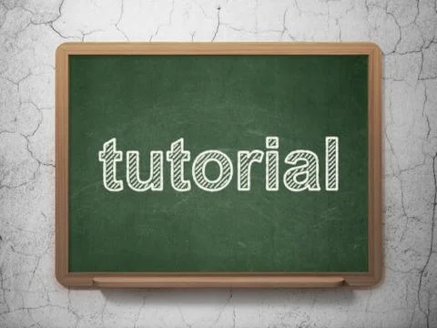 Education concept: Tutorial on chalkboard background Ilustração Stock