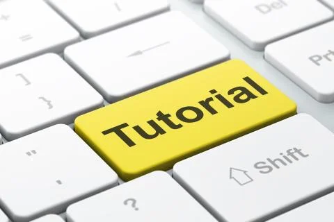 Education concept: Tutorial on computer keyboard background Illustrazione stock