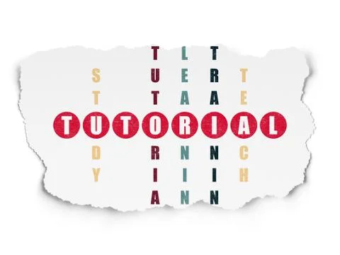Education concept: Tutorial in Crossword Puzzle Illustrazione stock