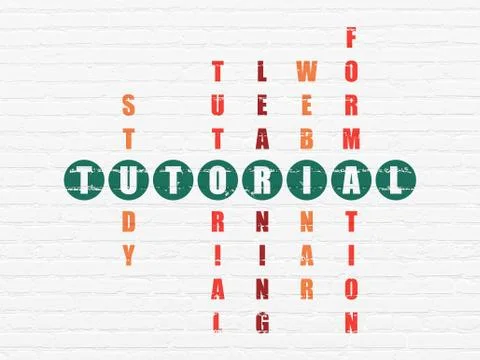Education concept: Tutorial in Crossword Puzzle Illustrazione stock