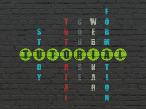 Education concept: Tutorial in Crossword Puzzle Illustration