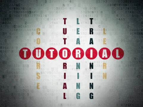 Education concept: Tutorial in Crossword Puzzle Stock Illustration