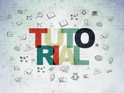 Education concept: Tutorial on Digital Data Paper background Stock Illustration
