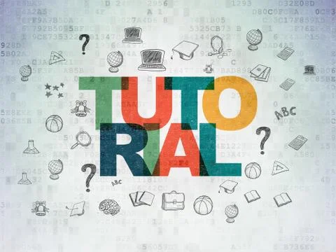 Education concept: Tutorial on Digital Data Paper background Illustrazione stock