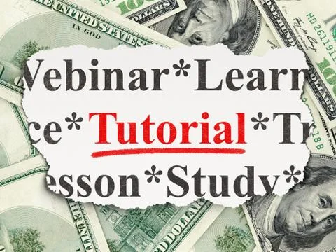 Education concept: Tutorial on Money background Illustrazione stock