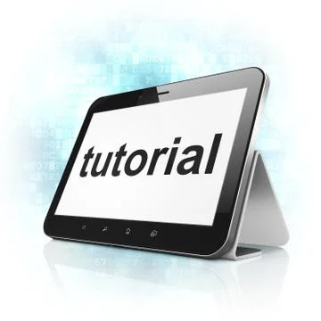 Education concept: Tutorial on tablet pc computer Illustrazione stock