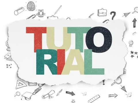 Education concept: Tutorial on Torn Paper background Ilustración de archivo