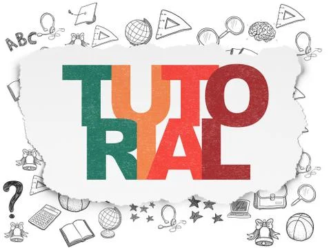 Education concept: Tutorial on Torn Paper background Ilustración de archivo