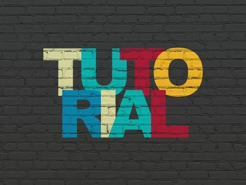 Education concept: Tutorial on wall background Stock Illustration