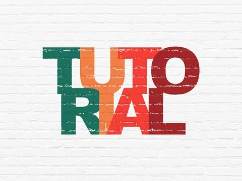 Education concept: Tutorial on wall background Stock Illustration