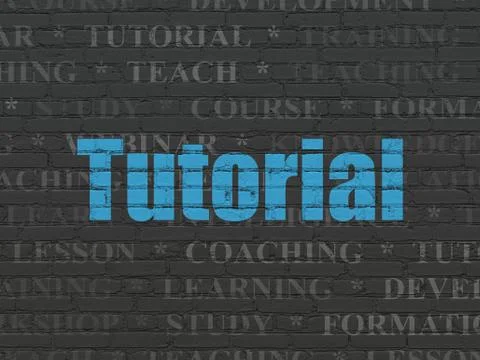 Education concept: Tutorial on wall background Illustrazione stock