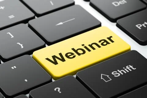 Education concept: Webinar on computer keyboard background Stock Illustration