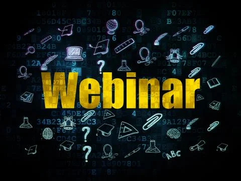 Education concept: Webinar on Digital background 库存插图