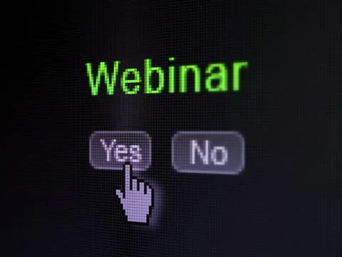 Education concept: Webinar on digital computer screen Illustrazione stock