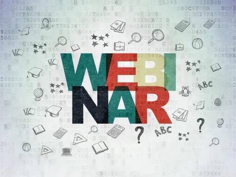 Education concept: Webinar on Digital Data Paper background 스톡 일러스트