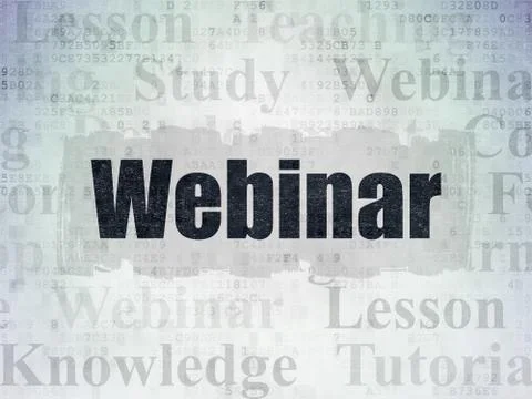 Education concept: Webinar on Digital Data Paper background 库存插图