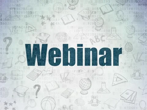 Education concept: Webinar on Digital Data Paper background Illustration