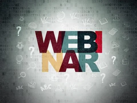 Education concept: Webinar on Digital Data Paper background Stockillustratie