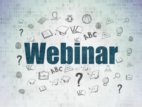 Education concept: Webinar on Digital Data Paper background Иллюстрация